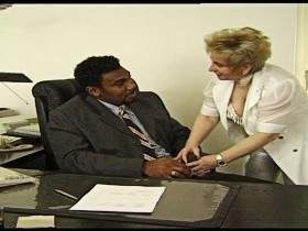 At the job interview she takes my cock in her mouth