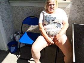 Pissed on the balcony