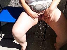 Pissed on the balcony