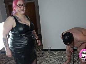 Slave dog is dominated: CBT, ballbusting