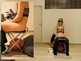 Sklave wichst mit Scheisse im Mund