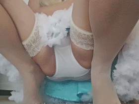 White Upskirt Squat