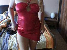 New dress and mega dildo