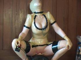 Snoopy mask and riding on the Sybian