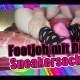 Footjob with dildo sneaker socks
