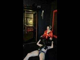 Swallow slut trapped in the toilet chair!
