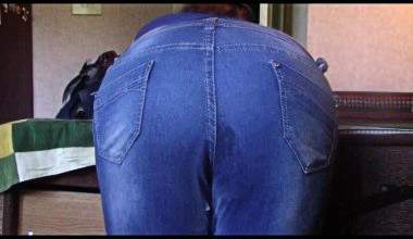 messy blue jeans
