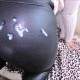 Voll auf den Leggings-Arsch gespritzt