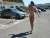 Provocatively, Luder-Angi walks naked in the parking lot...