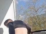 On the balcony and at the hotel window
