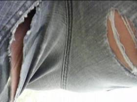 In the jeans pissing clitoris and then waxed