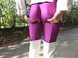 Overknees and purple leggings
