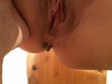 Super Horny Close-up, squatting over the toilet, pee, poop removal ..