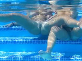 Lesbian taken under water