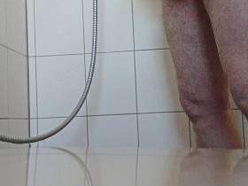 Pissing in the shower in the morning