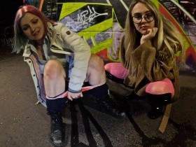 Two mistresses piss in your mouth!