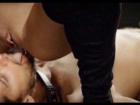 My slave pig fucks me with his mouth dildo!
