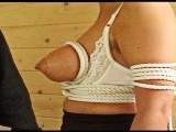 Pointed breasts bound and tied up
