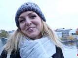 GERMAN SCOUT - Frankfurter Studentin Amelie bei echten Straßen Casting AO gefickt