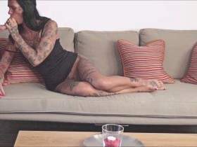 Horny sexy milf masturbates on the sofa and I'll come and fuck her.