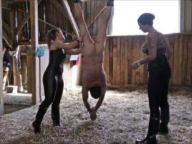 Our slave is punished overhead