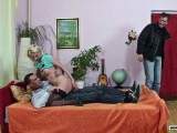 Surprise threesome: I catch Dries and blonde Mia having sex – and just join in!!!