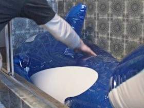 Fucking my water-filled Fuuzen inflatable blimp whale