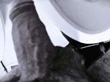Black and white ritual: Pissing, hard masturbation & intense ejaculation (POV)