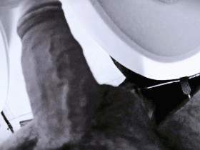 Black and white ritual: Pissing, hard masturbation & intense ejaculation (POV)