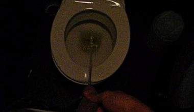 er bepisst Frauenklo