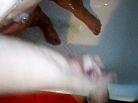 John Cums on Jens Hand in the Shower