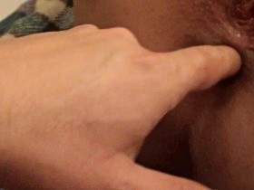 Anal fingered and pussy pissed