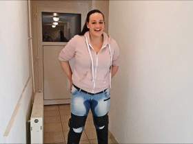 Pissing in riding boots in the jeans