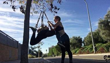 Suspended on the street