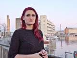 GERMAN SCOUT - Rothaarige Studentin Melina aus Berlin bei Straßen Casting gefickt
