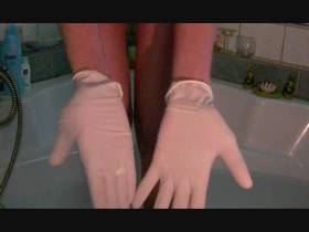 KV on latex gloves