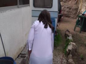 Outdoor shit in the garden.