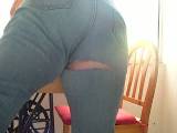 torn jeans fat ass