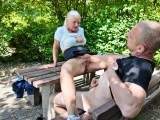 Public bareback cheating with creampie at a rest stop! Part 3