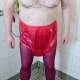 Incontinence fun in hot pantyhose and rubber pants