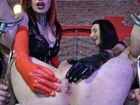 With our Latexgloves in your Ass