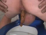Colleague of mine poops long shit sausage