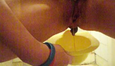 poop in the potty bowl