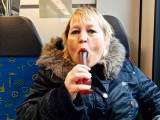 With a dildo on the train