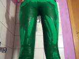 Green pants set under water