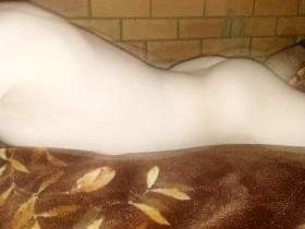 Humping inflated water pillow on waterbed