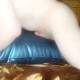 Humping inflated water pillow on waterbed