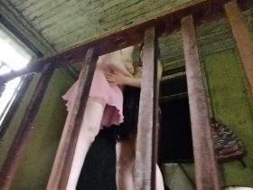Licking asses in old house