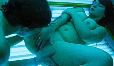 Mit Auszubildender im Solarium