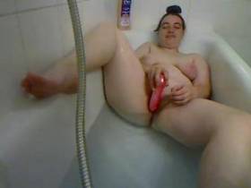 Bathing with the dildo
